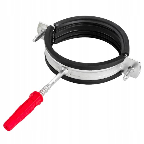 Obejma metalowa z gumą do rur 75-80mm 2 1/2" z zespoloną śrubą o dł.70mm