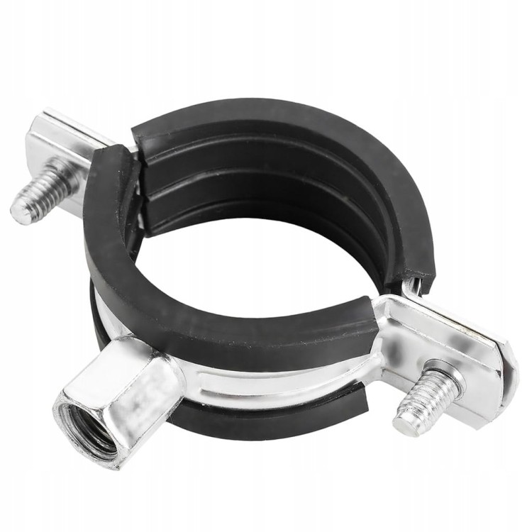 Obejma metalowa z gumą do rur fi 122-135mm 4 1/2" z zespoloną nakrętką M10
