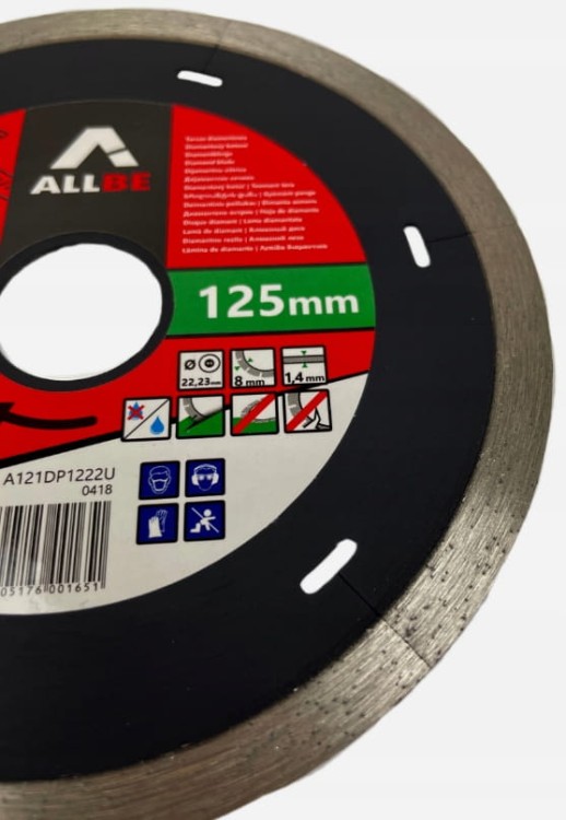 TARCZA DIAMENTOWA DO GRESU 125X1,4X8X22,23MM ALLBE