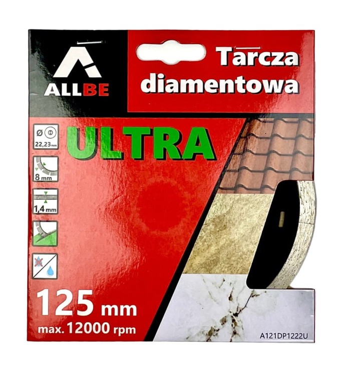TARCZA DIAMENTOWA DO GRESU 125X1,4X8X22,23MM ALLBE