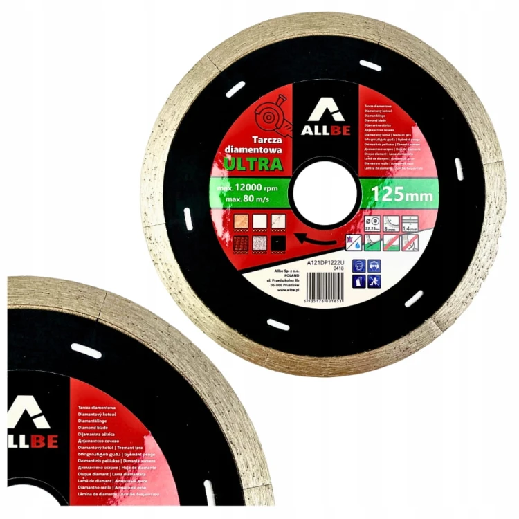 TARCZA DIAMENTOWA DO GRESU 125X1,4X8X22,23MM ALLBE