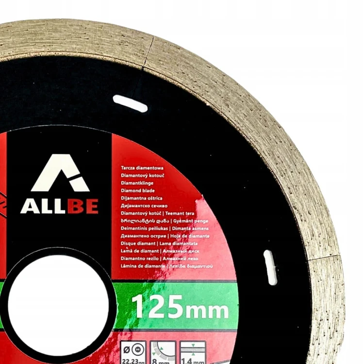 TARCZA DIAMENTOWA DO GRESU 125X1,4X8X22,23MM ALLBE