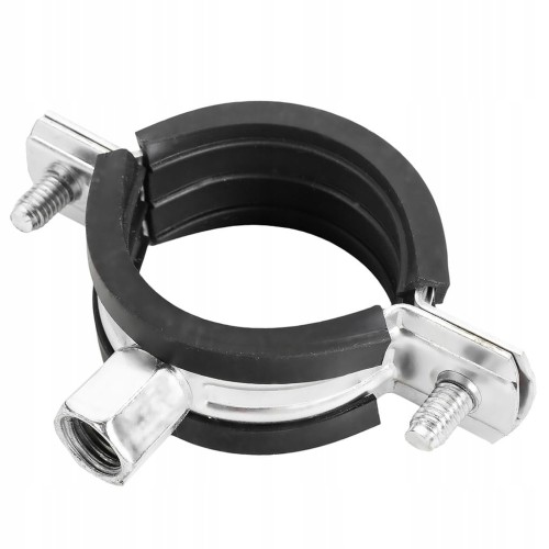 Obejma metalowa z gumą do rur fi 20-23mm1/2"z długą nakrętką pod M8 lub M10