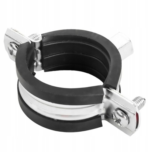 Obejma metalowa z gumą do rur 108-116mm 4" z długą nakrętką pod M8 lub M10
