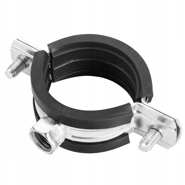 Obejma metalowa z gumą do rur fi 108-116mm 4" z zespoloną nakrętką M10
