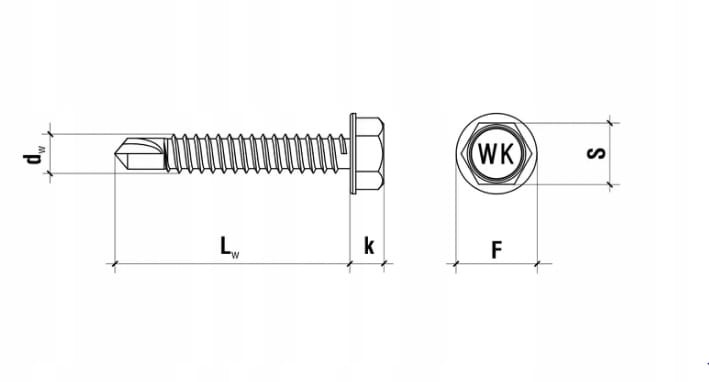 Wkręt samowiercący ocynkowy do stali 5,5mm x 60 mm 250sztuk firmy Wkręt-Met