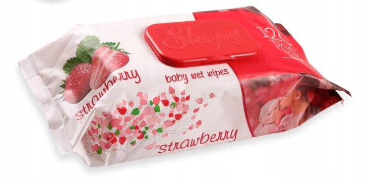 Chusteczki nawilżane Sleepy dla Niemowląt o zapachu Truskawkowym 120szt