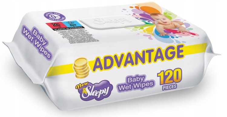 Chusteczki nawilżane New Sleepy dla Niemowląt różne zapachy 4x120szt