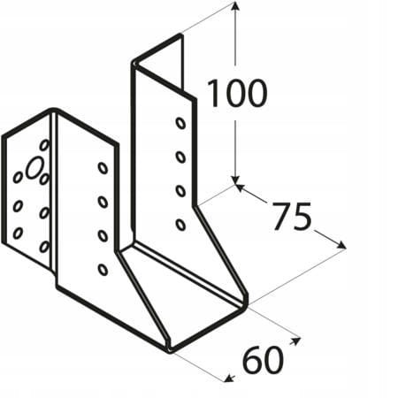 WB14 WIESZAK BELKI WSPORNIK ŁĄCZNIK 60x100x75 1szt