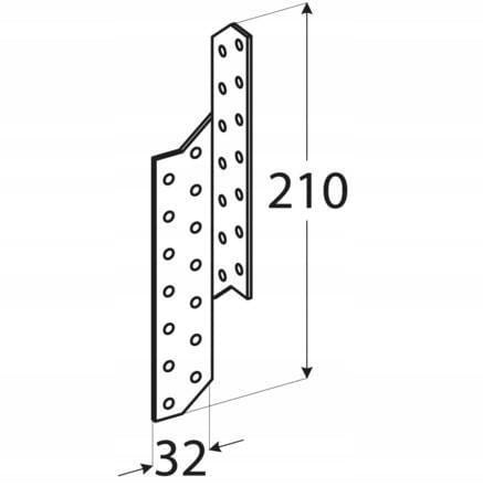 LK3 ŁĄCZNIK KROKWIOWY CIESIELSKI 32x210 LEWY 1szt