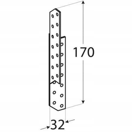 LK2 ŁĄCZNIK KROKWIOWY CIESIELSKI 170x32 PRAWY 1szt