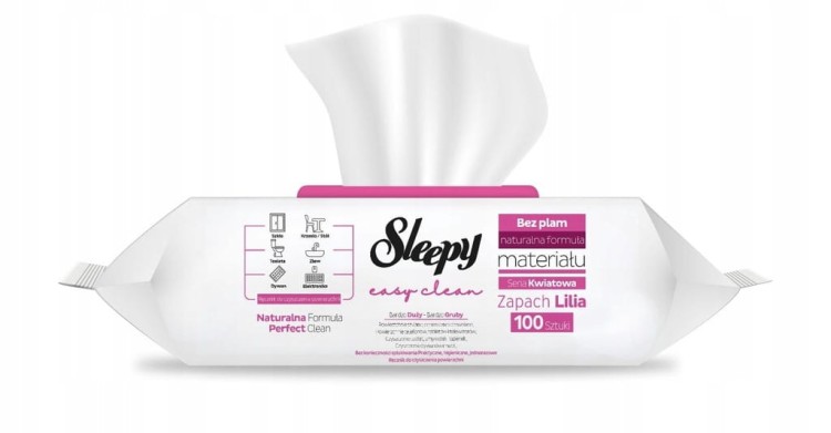 CHUSTECZKI DO SPRZĄTANIA ZAPACH LILII 100 SZT LIMITOWANA EDYCJA SLEEPY