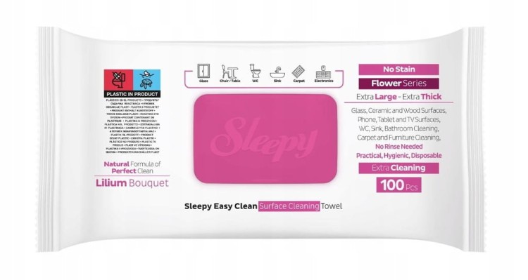 CHUSTECZKI DO SPRZĄTANIA ZAPACH LILII 100 SZT LIMITOWANA EDYCJA SLEEPY