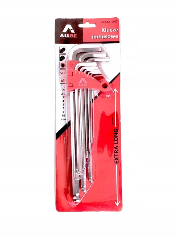 KLUCZE IMBUSOWE HEX DŁUGIE IMBUS 1,5-10mm 9szt