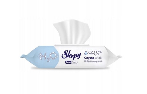 CHUSTECZKI SLEEPY AQUA CARE 99,9% WODY VEGAN NAWILŻANE DLA DZIECI 12X50SZT