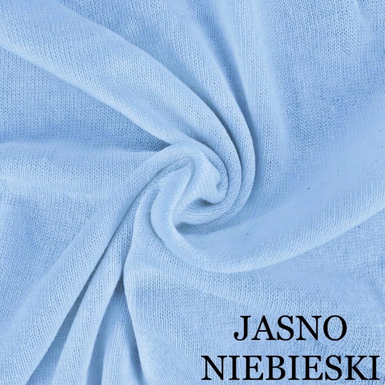 PRZEŚCIERADŁO Z GUMKĄ JERSEY BAWEŁNA 160X200 + 25CM JASNONIEBIESKI
