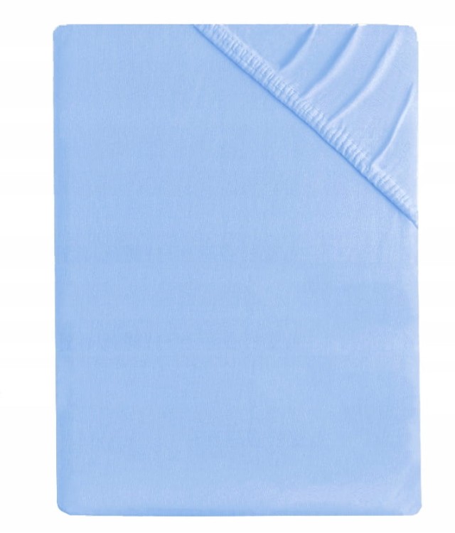 PRZEŚCIERADŁO Z GUMKĄ JERSEY BAWEŁNA 160X200 + 25CM JASNONIEBIESKI