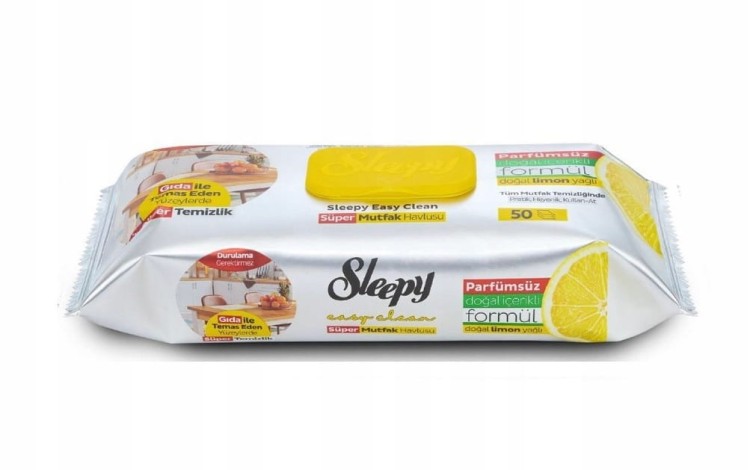 CHUSTECZKI DO SPRZĄTANIA ZAPACH OLEJEK CYTRYNY 1X50SZT EASY CLEAN SLEEPY