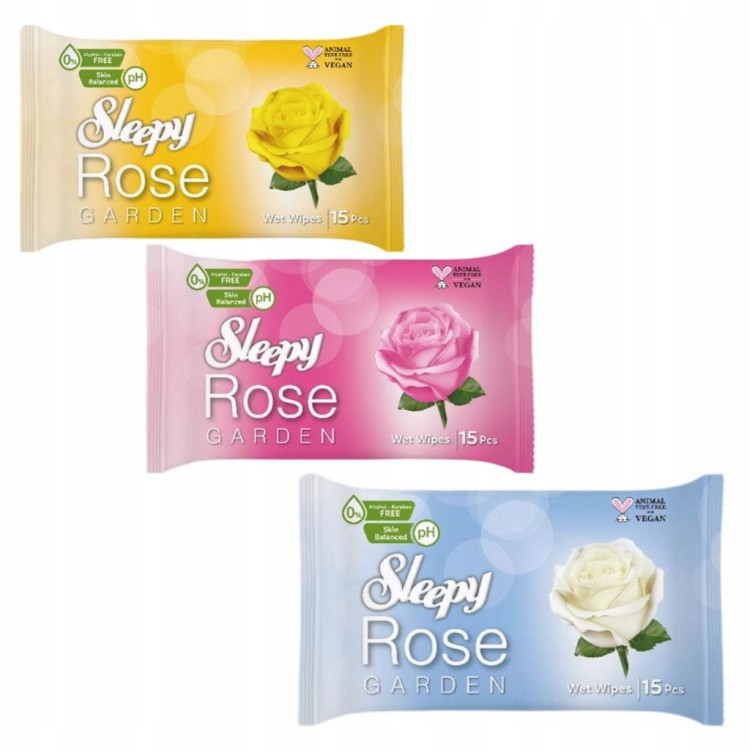 Sleepy chusteczki nawilżane Rose Garden 3x15szt