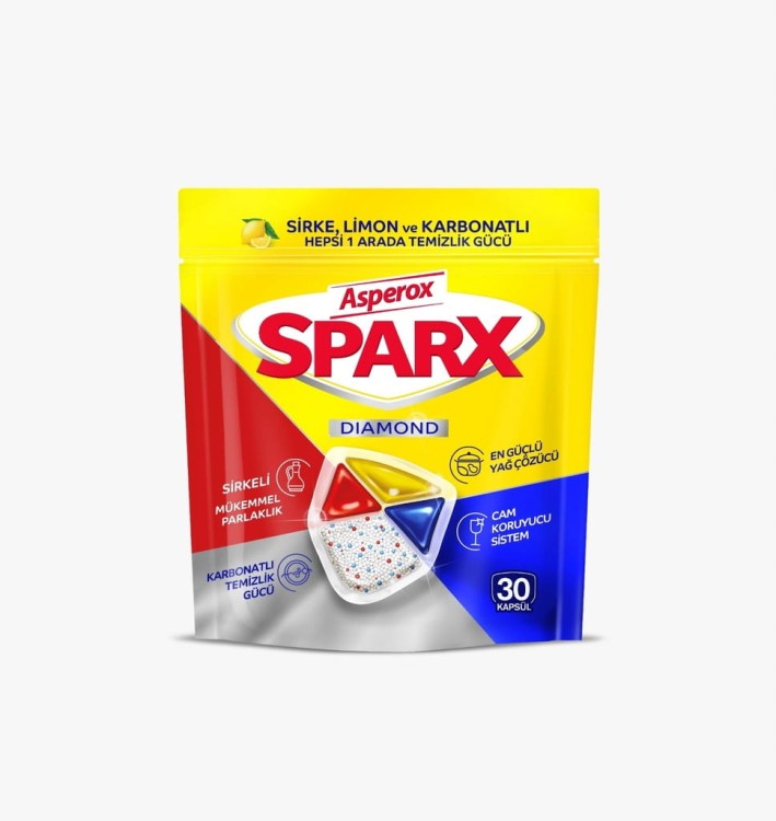 SPARX KAPSUŁKI DO ZMYWARKI 30 KAPSUŁEK - OCET, CYTRYNA & WODOROWĘGLAN SODU