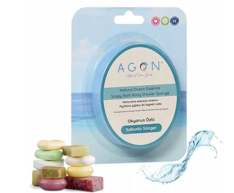 AGON Mydło w Gąbce Naturalna esencja oceanu naturalna MYDŁOGĄBKA! 125g