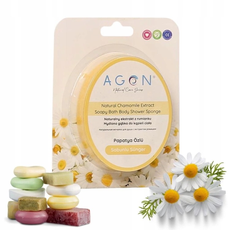 AGON Mydło w Gąbce z Ekstraktem z RUMIANKU naturalna MYDŁOGĄBKA! 125g