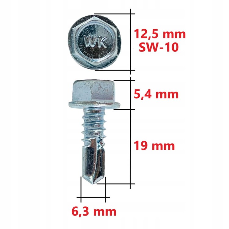 Wkręty do stali Wkręt-Met 6,3 x 19 mm 250 szt.