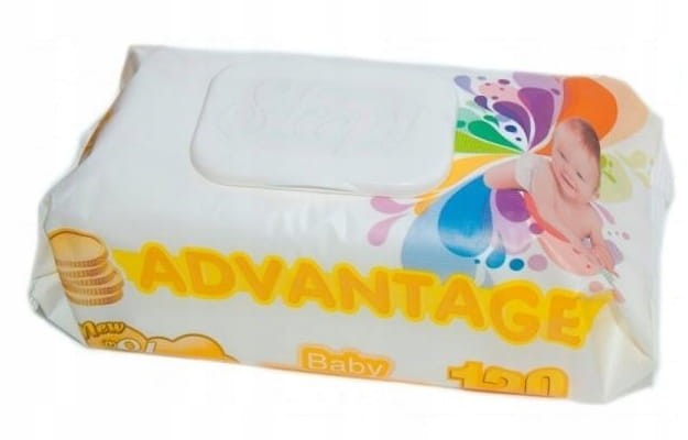 Sleepy Chusteczki z klipsem Nawilżane Mokre dla dzieci 120szt ADVANTAGE