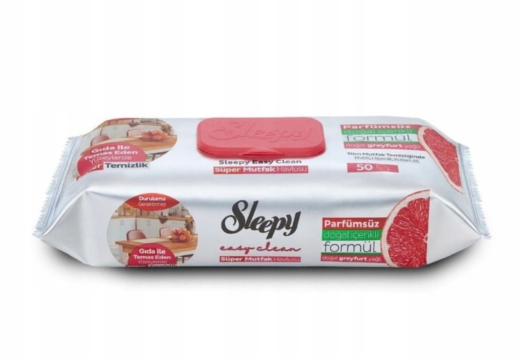 CHUSTECZKI DO SPRZĄTANIA ZAPACH OLEJEK GREJPFRUT 1X50SZT EASY CLEAN SLEEPY