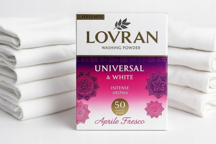 LOVRAN UNIVERSAL & WHITE Uniwersalny Proszek do Prania Białego 2,5kg 50prań