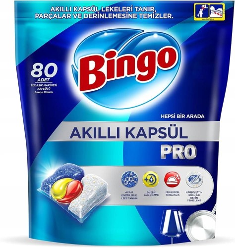 Kapsułki do Zmywarki Żelowe All in One Inteligentne BINGO PRO MAX 80 szt.