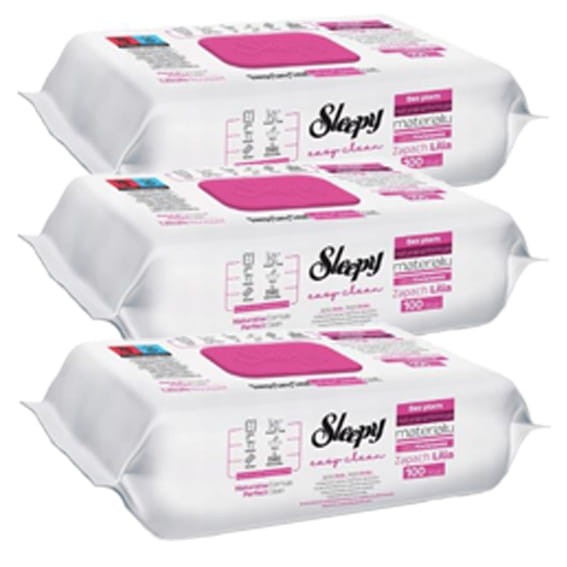 CHUSTECZKI DO SPRZĄTANIA ZAPACH LILII 3x100 SZT LIMITOWANA EDYCJA SLEEPY