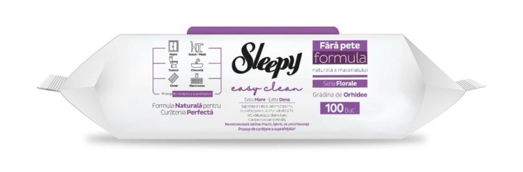 Chusteczki nawilżane włóknina SLEEPY ORCHIDEA 3x100 SZTUK