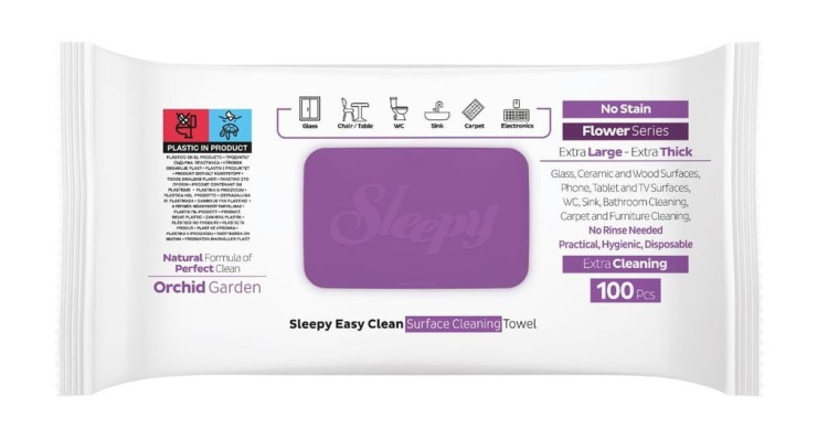 Chusteczki nawilżane włóknina SLEEPY ORCHIDEA 3x100 SZTUK