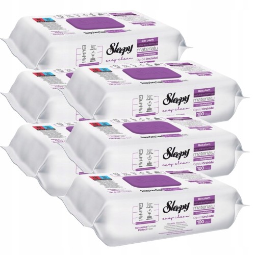 Chusteczki nawilżane włóknina SLEEPY Zapach ORCHIDEA 6x100 SZTUK