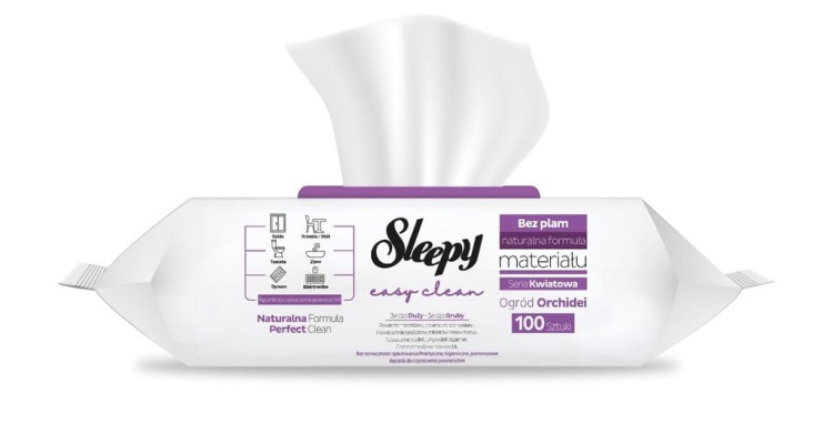 Chusteczki nawilżane włóknina SLEEPY Zapach ORCHIDEA 6x100 SZTUK