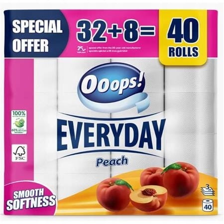 Papier toaletowy bezzapachowy OOOPS 40 szt.