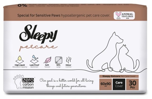 SLEEPY PODKŁADY CHŁONNE MATY DLA ZWIERZĄT PSA I KOTA PETCARE 60X90CM 30 SZT
