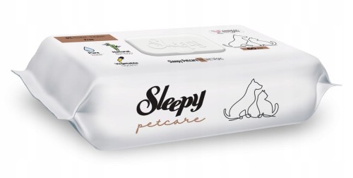 SLEEPY PET CARE CHUSTECZKI NAWILŻANE DLA PSA I KOTA 60szt HIT