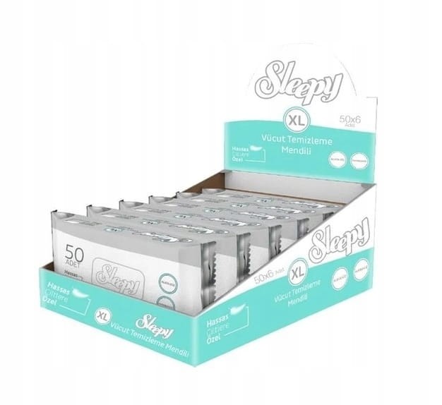 CHUSTECZKI NAWILŻANE ODŚWIEŻAJĄCE DO MYCIA CIAŁA SLEEPY 1X50 XL