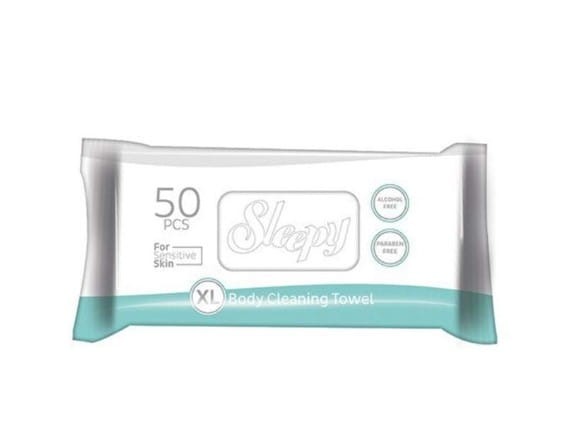 CHUSTECZKI NAWILŻANE ODŚWIEŻAJĄCE DO MYCIA CIAŁA SLEEPY 1X50 XL