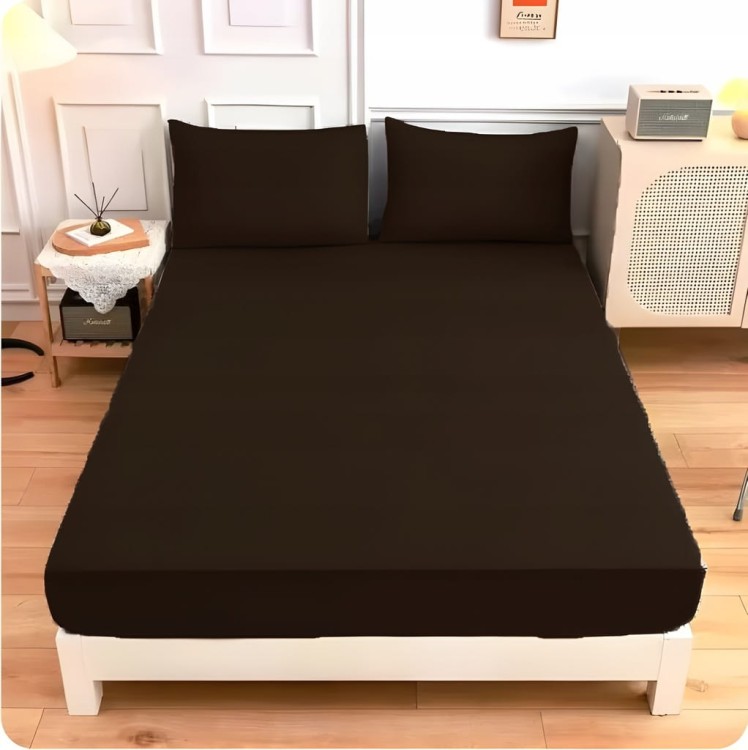 PRZEŚCIERADŁO Z GUMKĄ PARIS JERSEY BAWEŁNA 200X220 + 25CM BRĄZOWY