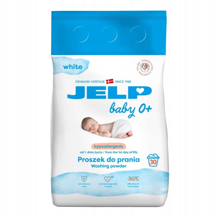JELP 0+ Hipoalergiczny proszek dla dzieci od 1-go dn. do bieli 30pr 2,25kg