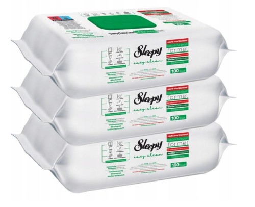 Chusteczki nawilżane celuloza SLEEPY w opakowaniu 100 szt. biały