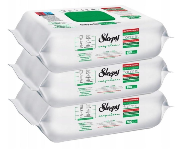 Chusteczki nawilżane celuloza SLEEPY w opakowaniu 100 szt. biały