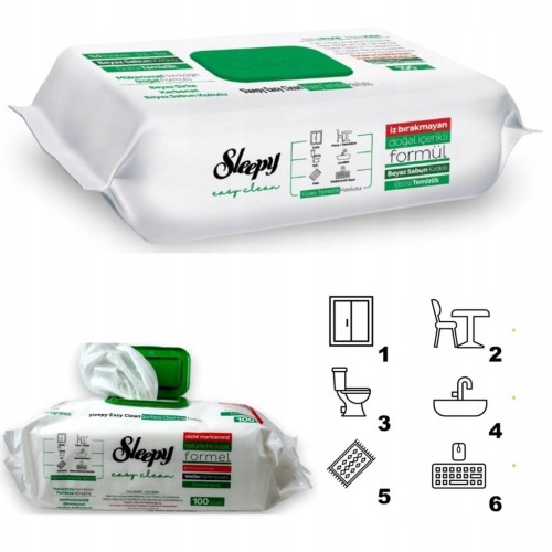 2x Sleepy chusteczki ręczniki XXL nawilż. do czyszczenia uniwersalne 100szt
