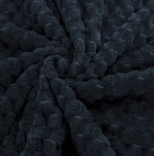 NARZUTA KOC NA ŁÓŻKO Z WYTŁACZANYM WZOREM BĄBELKA 160X200CM CZARNY