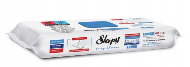 WKŁADY DO MOPA NAWILŻANE ŚCIERKI JEDNORAZOWE SLEEPY 1X20 4XL