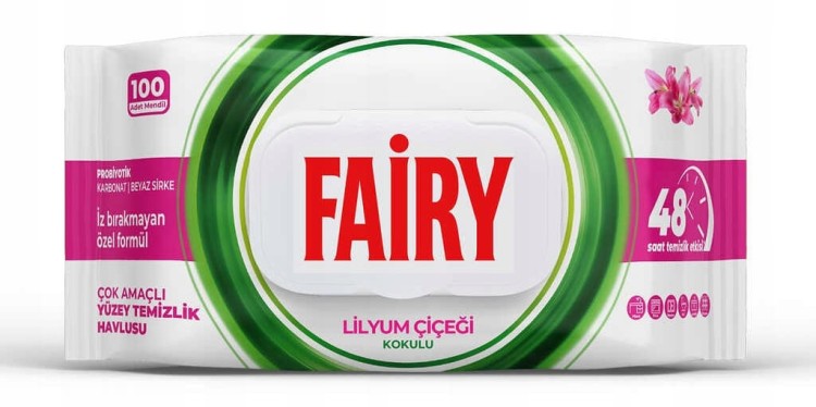 Chusteczki nawilżane Fairy wiskoza antybakteryjne 100 szt.