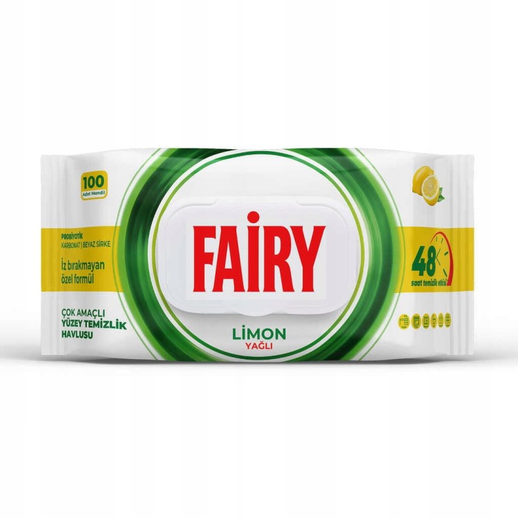 Chusteczki czyszczące uniwersalne Fairy Lemon 100 szt. - cytrynowe